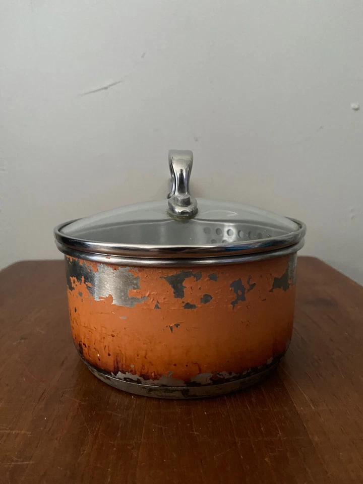 De Colección Roy's Fusion Utensilios de Cocina 18/10 Acero Inoxidable Cacerola Pequeña Naranja Yamaguchi Foto 3 de 4