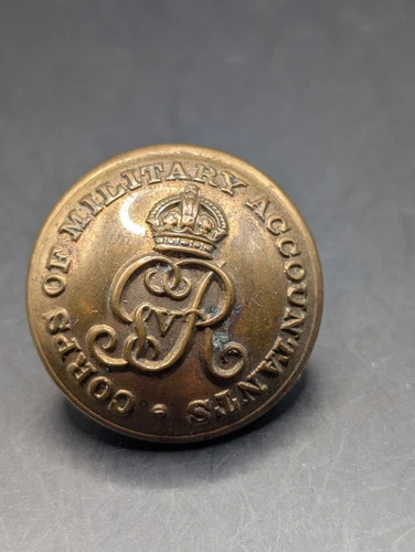 Scarce Corps Of Military Accountants Button, George V 25mm Rare British Army WW1