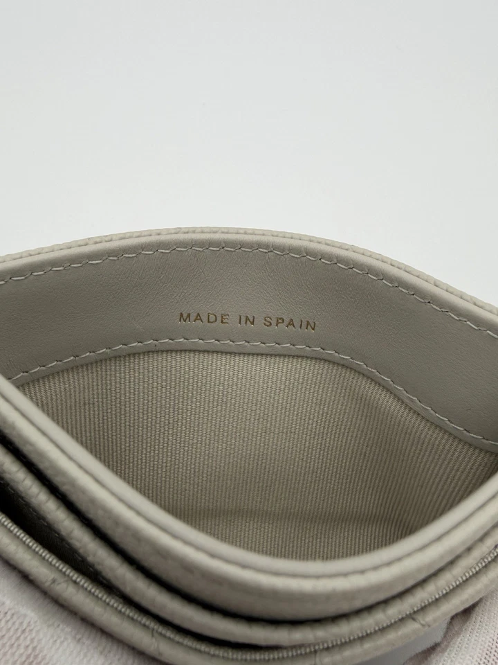 Chanel Caviar Quilted Crystal CC Card Holder Grey - Image 3 of 4