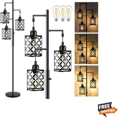 Upgraded】72'' Tall Dimmable Floor Lamp, Farmhouse Standing Lamp with Elegant M...
