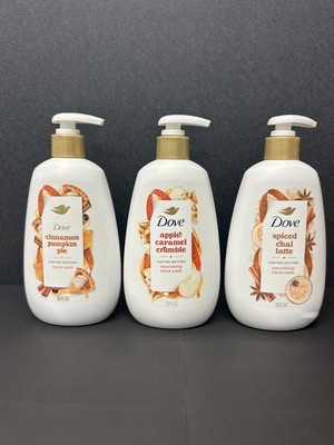 Dove Hand Soap-Holiday Limited Edition 3 Pack  12oz Apple, Pumpkin, Chai