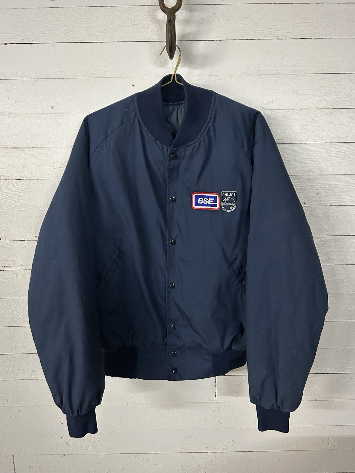 Vintage 90s Navy Industrial Bomber Jacket