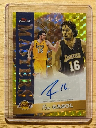 2025-26 Topps Finest Pau Gasol Masters Auto Yellow Geometric /35 Lakers