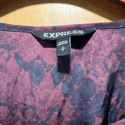 Express Snakeskin Pattern Dress, Size Small Burgundy Black - Picture 3 of 10