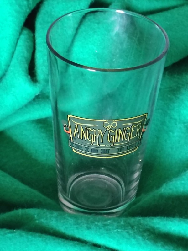 PINT BEER GLASS ANGRY GINGER IRISH PUB