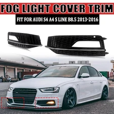 S-Line Bumper Fog Light Cover Grille Frame For Audi A4 S4 B8.5 2013 2014 2015-16