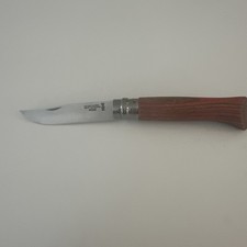 Opinel France No08 Stainless Laminated Birch Red Handle Folding Knife Great Co