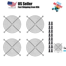 4pcs 120mm Fan Grill Guard Black with Screws
