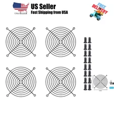 4pcs 120mm Fan Grill Guard Black with Screws