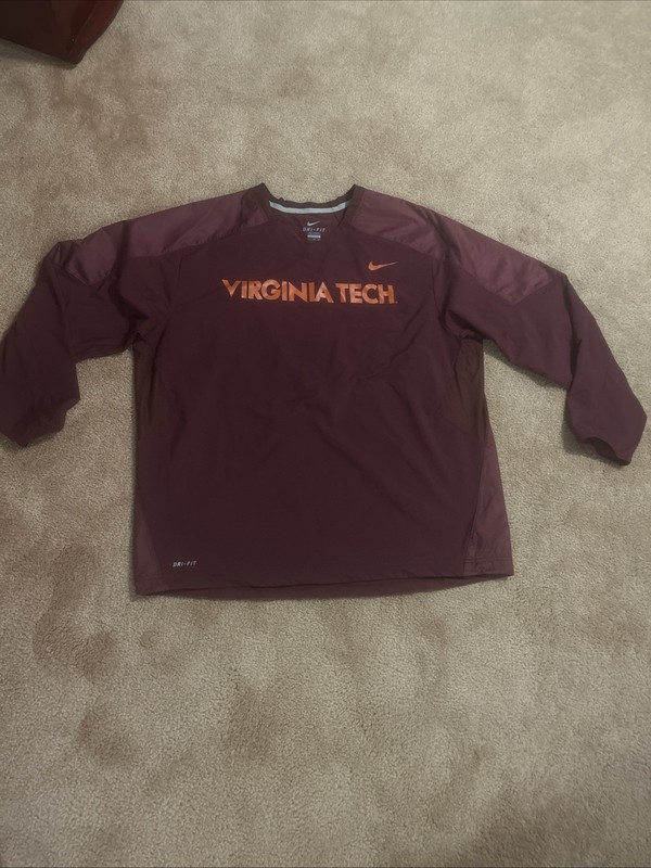 Virginia Tech Hokies Nike Dri-Fit Team Pullover Jacket Mens 2XL 26681X