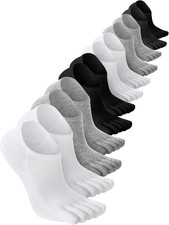 Women Toe Socks Cotton Ankle No Show Low Cut Socks with Toes for Women Men Runni