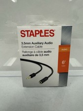 New 3.5mm Audio Extension Cable Male to Female Stereo Aux Auxiliary Black 6'