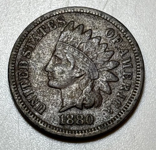 1880 Indian Head Cent USA - VF Details Small Cent