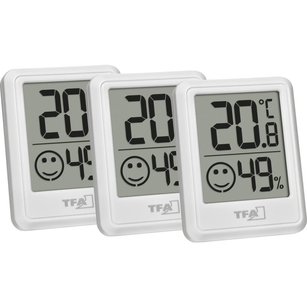 Thermo-hygromètre TFA Dostmann blanc pour réguler l'air de la chambre de bébé