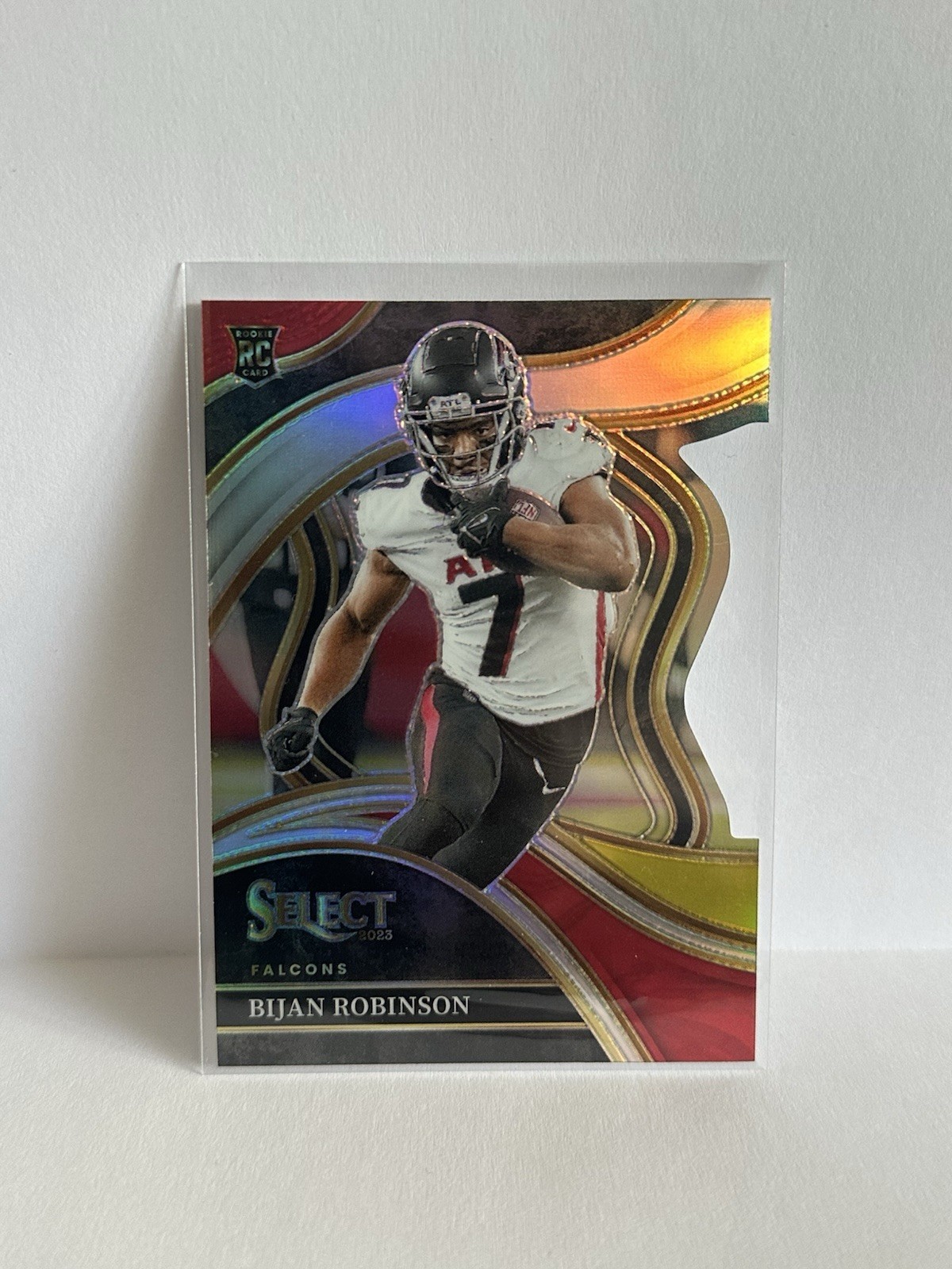 2023 Panini Select Club Level Bijan Robinson #296 Red Yellow Prizm Die-Cut (RC)
