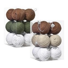 Christmas Tree Ornament Rope Foam Balls - Pack Of 12pcs Shatterproof Bulbs Decor