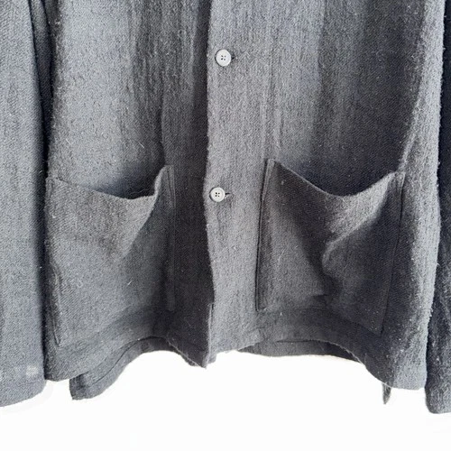 Our Legacy Haven Jacket Size 52 XL Black Shacket Chore Coat Boxy Button Wool image 3