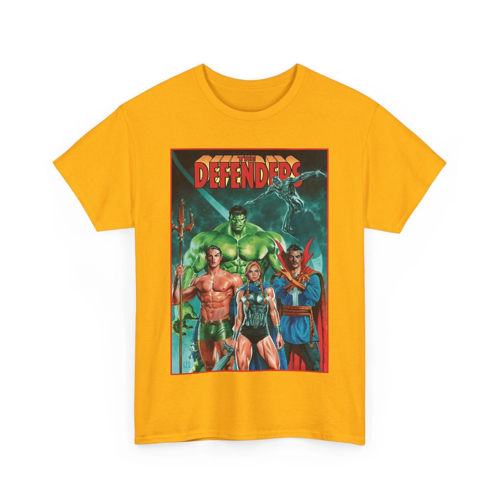 Defenders T-Shirt - Dr Strange, Valkyrie, Hulk, Namor, Silver Surfer - Marvel