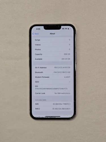 Apple iPhone 13 Pro - 256 GB - Sierra Blue (Unlocked) *Crack Screen, Camera Flaw - Photo 2 sur 13