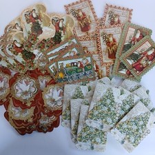 Punch Studio Christmas Greeting Cards Assortment Gold Foil, Embossed Lot of 48