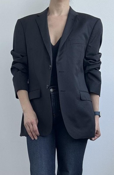 Women Navyboot Blazer Grey Wool 38 / M / 46