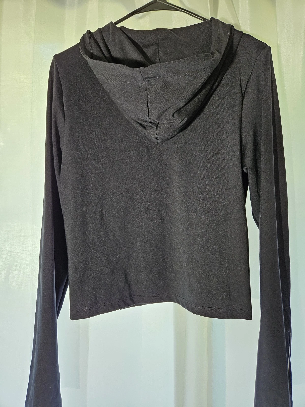 UNDERCOVER VICTORIA'S SECRET Maglione Donna Grande Nero con Cappuccio Fori Pollice e...
