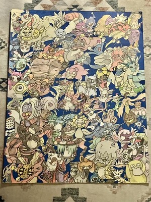 Search And Find Pokemon Poster Hand Drawn Art With Handwritten Pokédex Entries