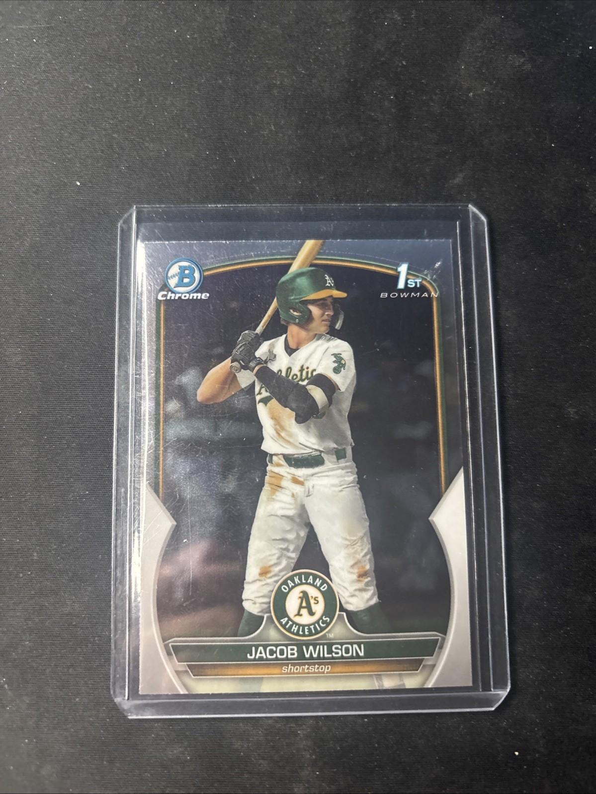 JACOB WILSON 2023 BOWMAN CHROME DRAFT 1ST REFRACTOR ATHLETICS Q4385