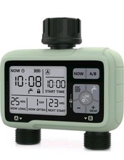 Kazeila Water Timer Irrigation System,2 Outlets Water Sprinkler Timer Lawn & Gar