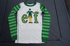 Elf x Hanna Anderson Youth Size 12 White Green Pullover Top