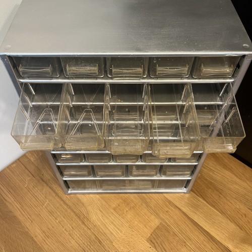 Vintage RAACO Corp Silver Metal Storage Cabinet Small Parts Organizer 35 Drawer - Picture 12 of 13