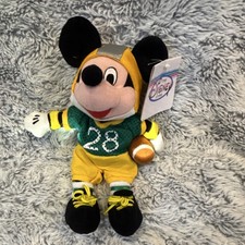 Disney Mickey Mouse Beanbag Plush Football Green Jersey 1998 Ages 3 MPN C9190