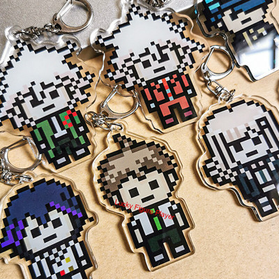 Danganronpa Pixel Key Pendant Cosplay Keychain Keyring Key Goods Bag Charm