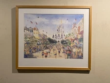 E. SCHWEIG "DISNEY MARATHON 1997" PLATE SIGNED LITHOGRAPH PRINT, MATTED & FRAMED