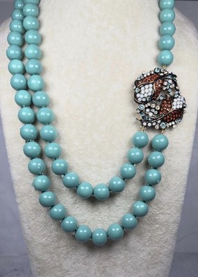Heidi Daus  Koi Fish  Beaded Necklace  NIB Signed