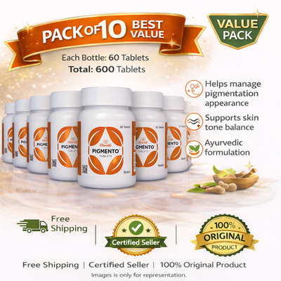 Charak Pigmento Tablets 60 Tabs x10 Herbal Skin Wellness Support Free Ship