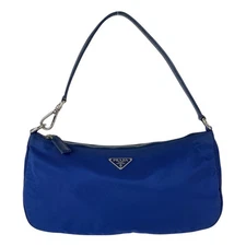 PRADA Tessuto Triangle with logo Handbag accessory pouch Blue SilverHardware