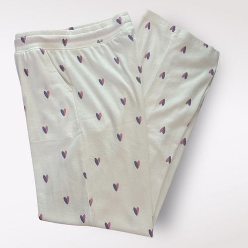 PJ Salvage Heart Print Pajama Pants. Ivory Pink & Purple. Size S. New with Tags - Bild 4 von 13