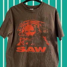 Saw horror movie vtg short sleeve dark chocolate color classic shirt VK02722