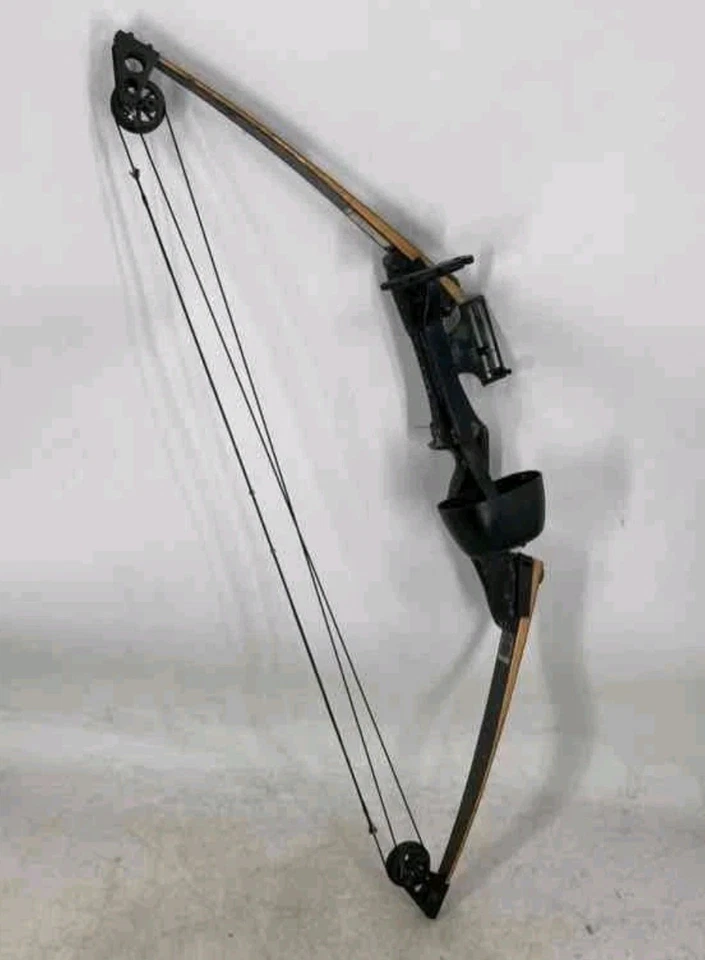 Vintage Darton 40B Compound Bow Black Tan RH With Quiver And Sights - Image 2 of 4