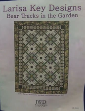 Bear Tracks in the Garden Quilt Pattern by Larisa Key Designs/Throw-King Size