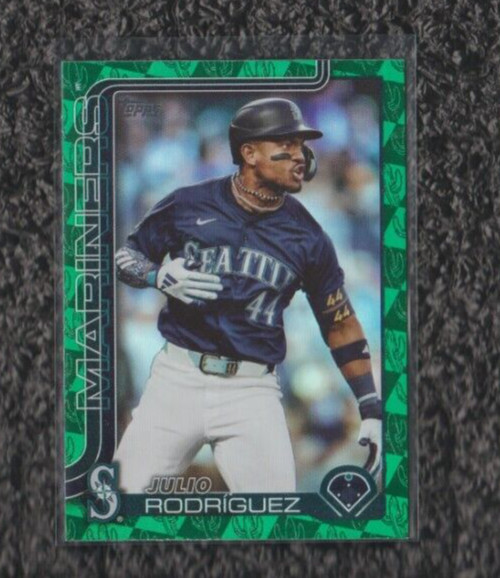 2025 Topps Series 1 Julio Rodriguez Spring Training Green Foil 28/99