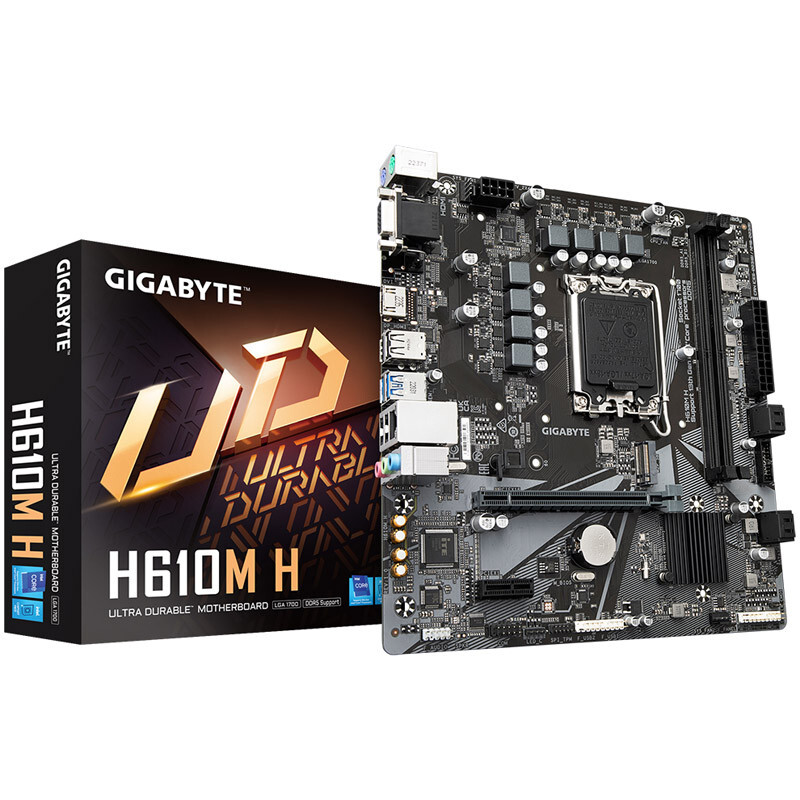 Gigabyte H610M H LGA1700 mATX MB 2xDDR5 4xSATA 1xM.2 Intel Sockel 1700 H610M H
