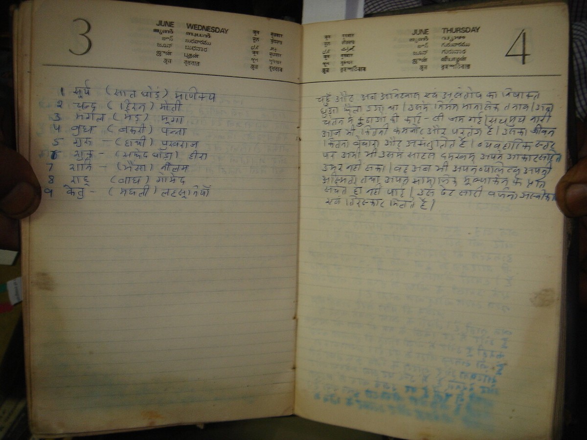 洋書 Handmade in India INDIA RARE DIARY 1981 HAND WRITTEN IN HINDI USED AS NOTE