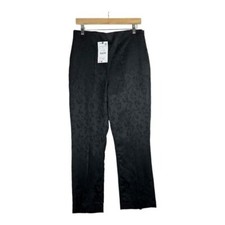 Zara Black Floral Pattern Trousers size Large NWT