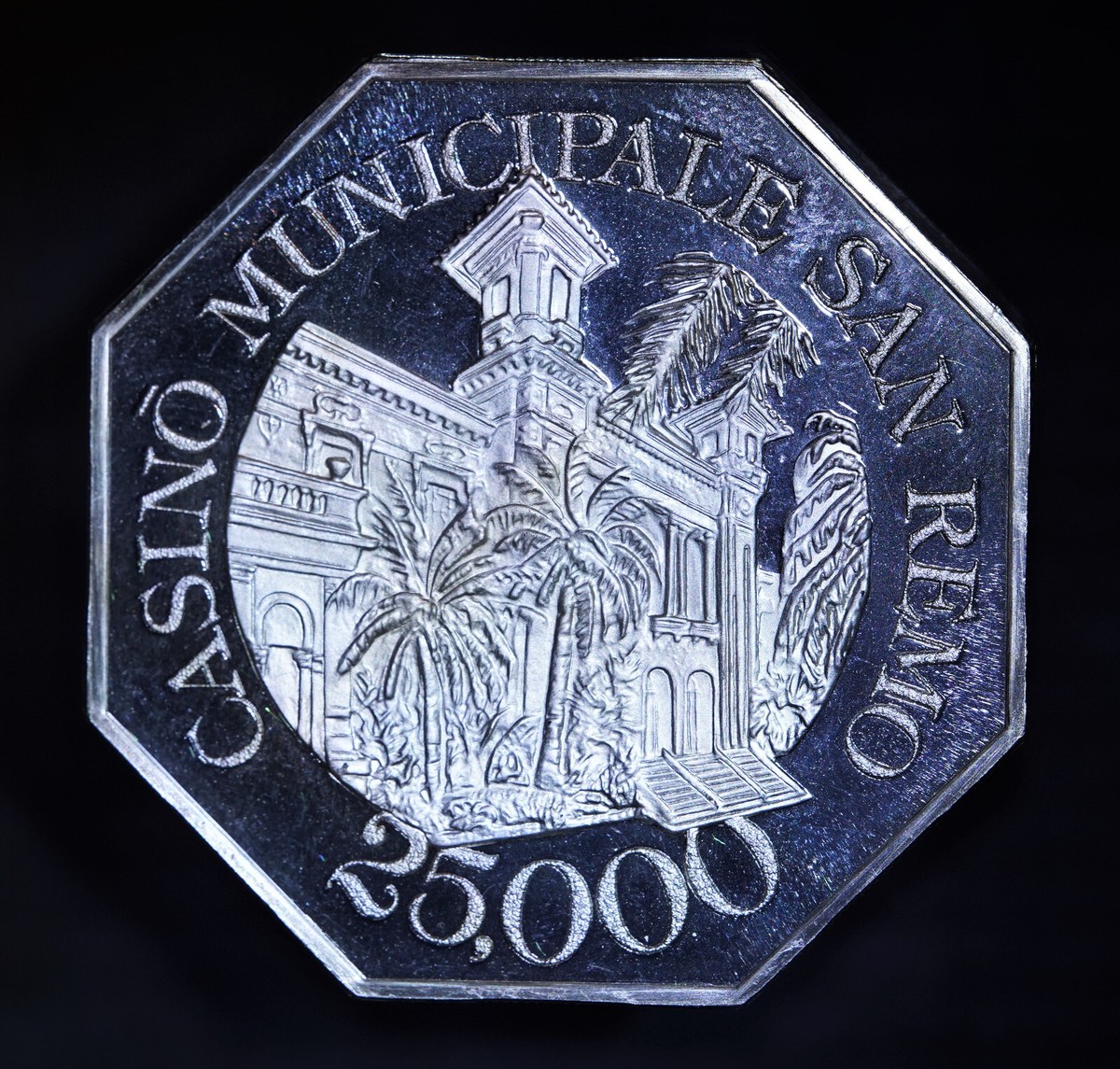 1978 25000 Lire Casino Municipale San Remo Franklin Mint 925