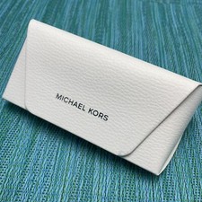 MICHAEL KORS White Envelope Snap Style Hard Side Glasses Case Sunglasses Holder