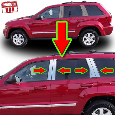Chrome Pillar Posts For Jeep Grand Cherokee 05-10 10pc Set Door
