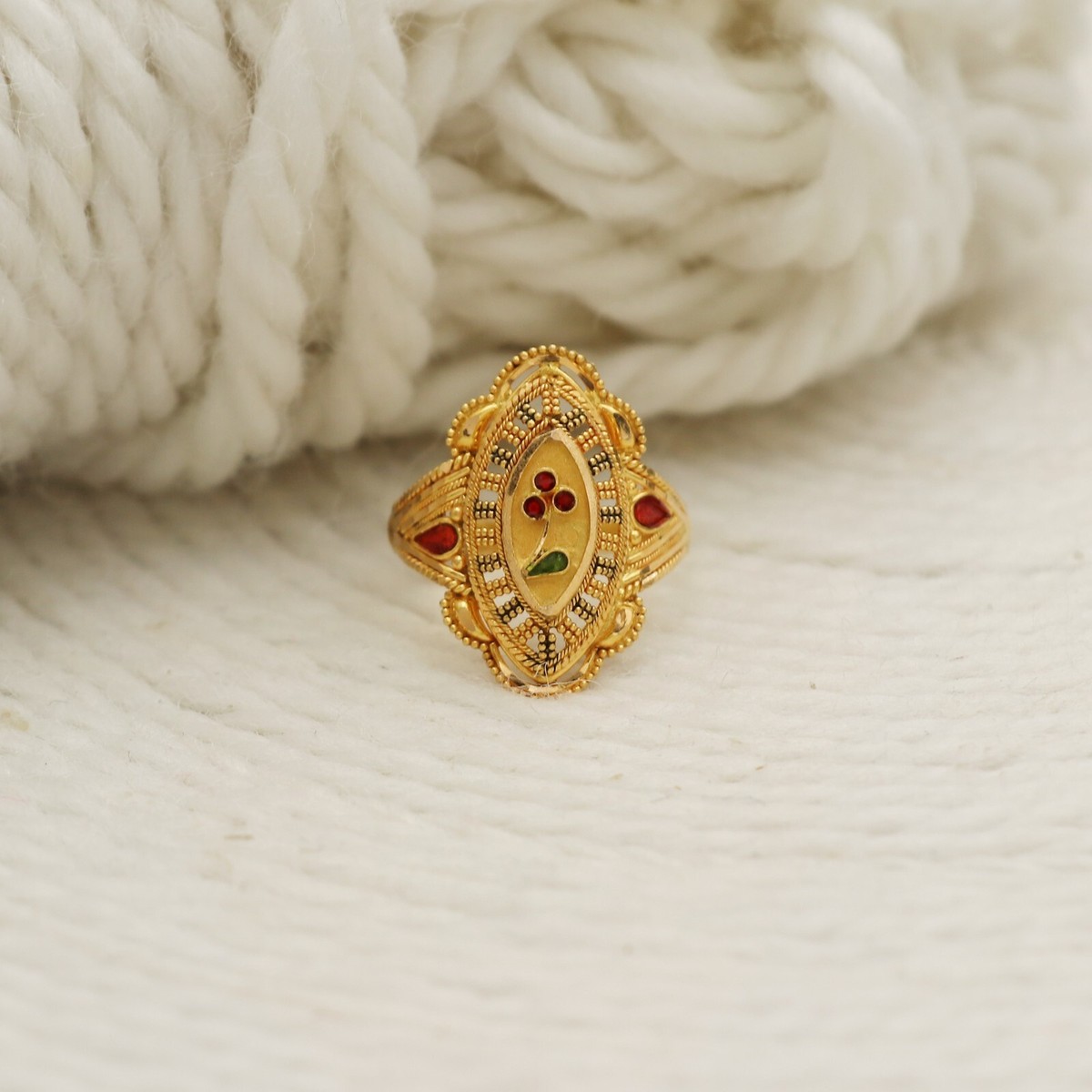 22k916 yellow Gold Ring, 22kt Indian Handmade Ring for Women or