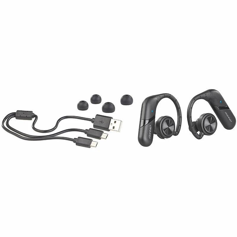auvisio True Wireless In-Ear-Headset, Ohrbügel, Bluetooth 5, 15 Std. Spielzeit - Bild 4 von 4